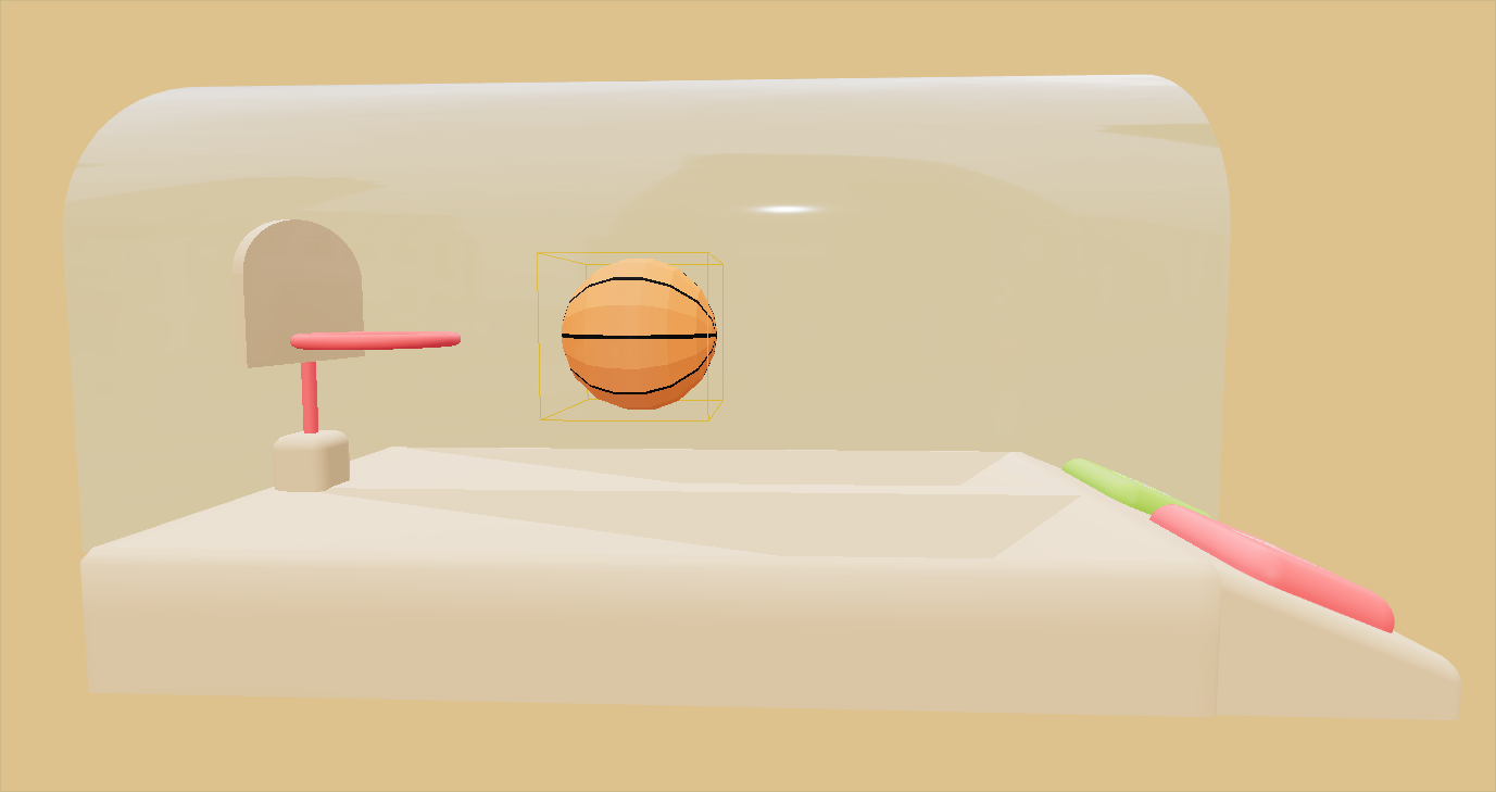 Screenshot of the ball component with colliders see around